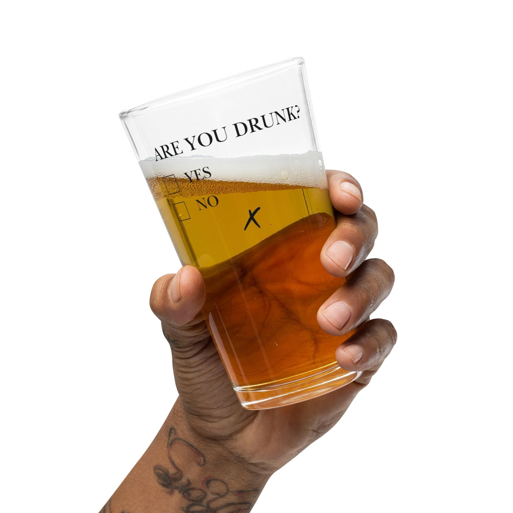 Are You Drunk | 16 oz Pint Glass | Unique Beer Glass | Gift for Him | Groomsman Gift